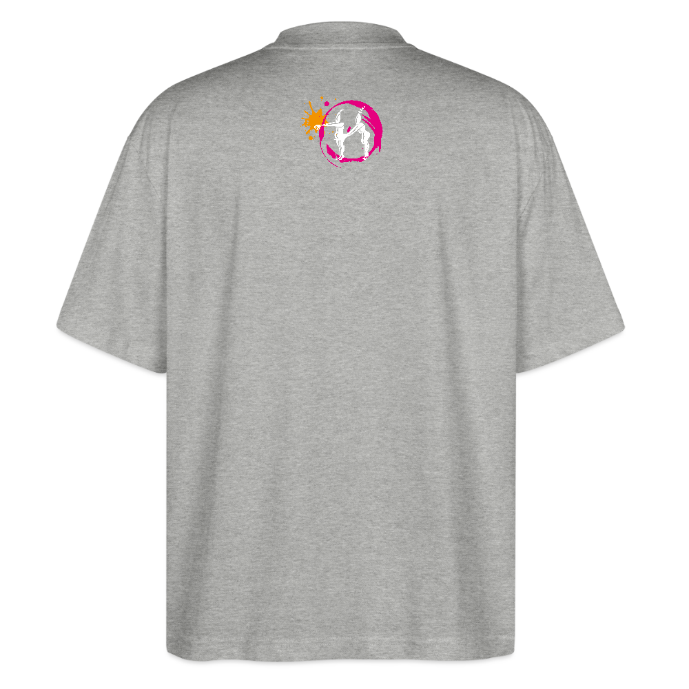 Oversized Unisex T-Shirt mit ES ESKALIERT EH PRINT - Grau meliert