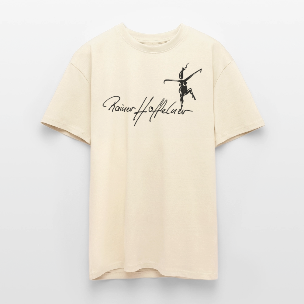 Heavy Oversize T-Shirt mit TUSCHEMÄNNCHEN PRINT - Creme