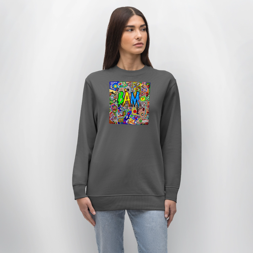 Unisex Bio-Sweatshirt mit BÄM PRINT - Anthrazit