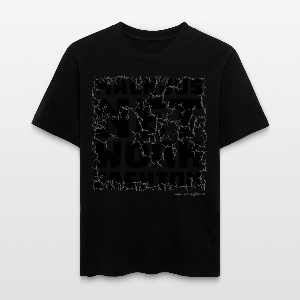 Unisex Bio-T-Shirt mit MAENJUS NETWORK FASHION PRINT - Schwarz