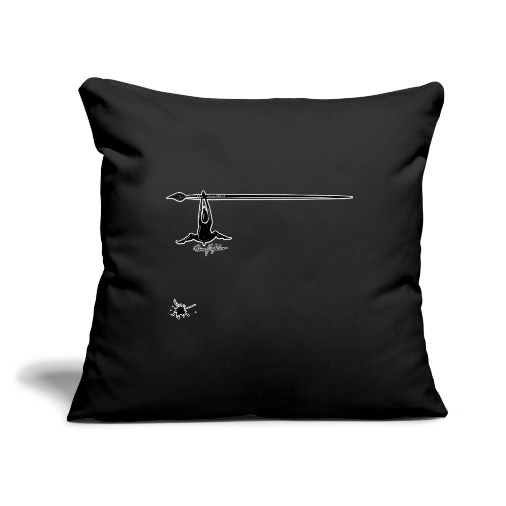 Sofakissenbezug 44 x 44 cm mit TUSCHEMÄNNCHN PRINT - Schwarz