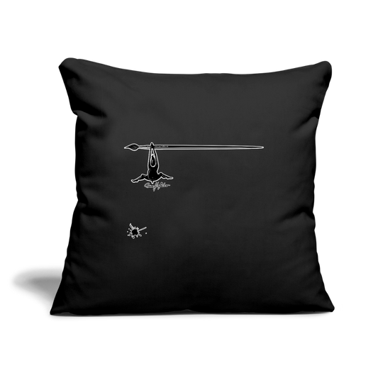 Sofakissenbezug 44 x 44 cm mit TUSCHEMÄNNCHN PRINT - Schwarz