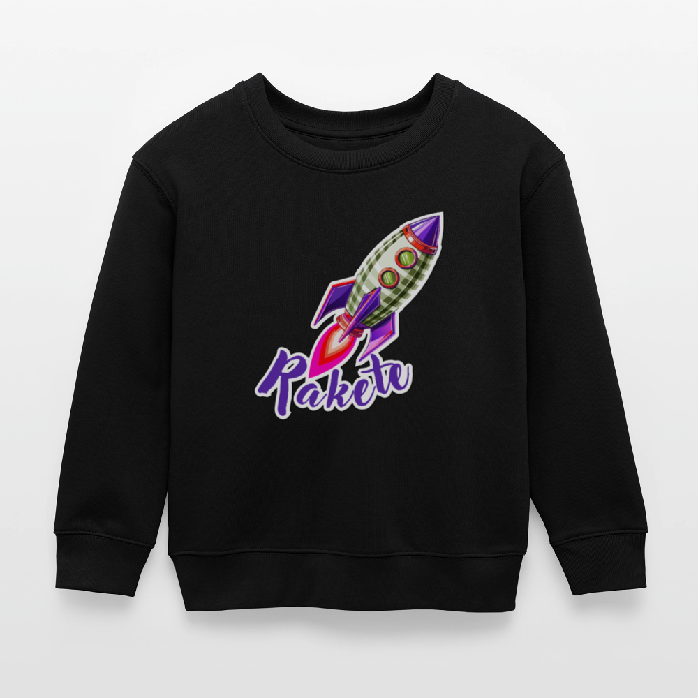 MNJS KIDS Mini Changer Bio Sweatshirt mit RAKETE PRINT - Schwarz