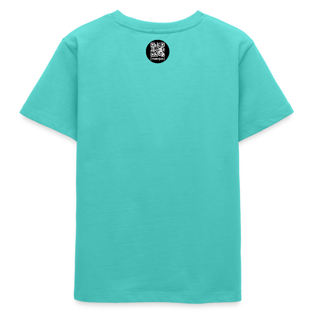MNJS TEENS Bio T-Shirt mit DEEP FOREST GREEN TIGERRABBIT PRINT - Poolblau