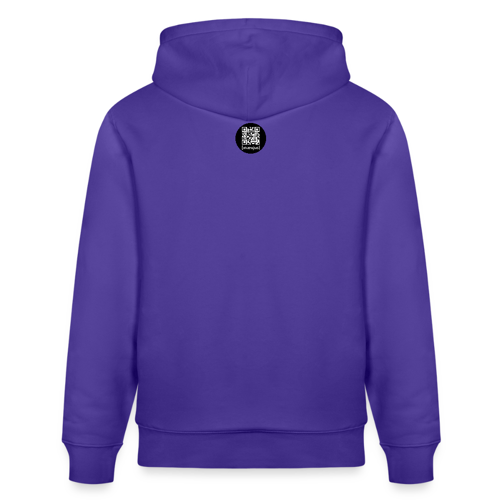 Unisex Bio-Hoodie mit FEUERHERZ LILA PRINT - Purple Love