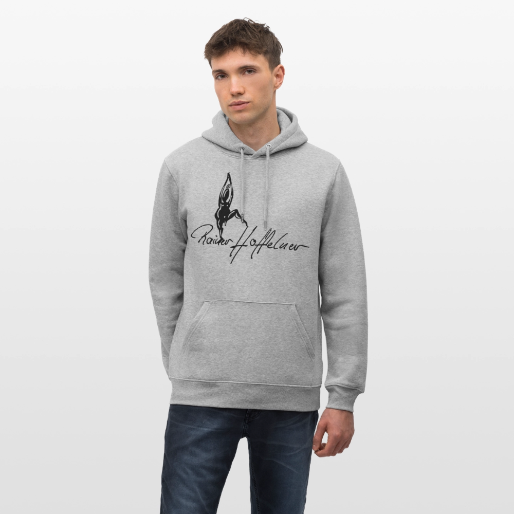 Unisex Bio-Hoodie mit TUSCHEMÄNNCHEN PRINT - Grau meliert