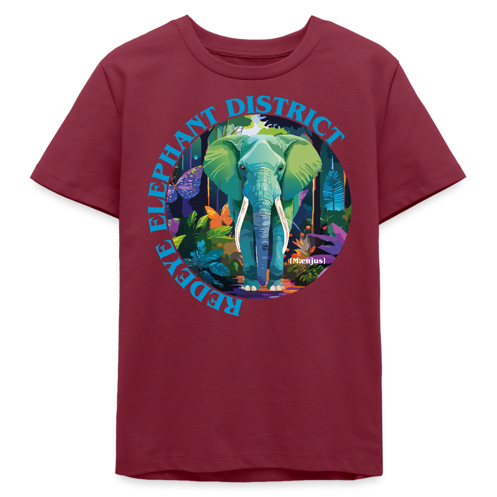 MNJS TEENS Bio T-Shirt mit REDEYE ELEPHANT DISTRICT PRINT - Burgunderrot