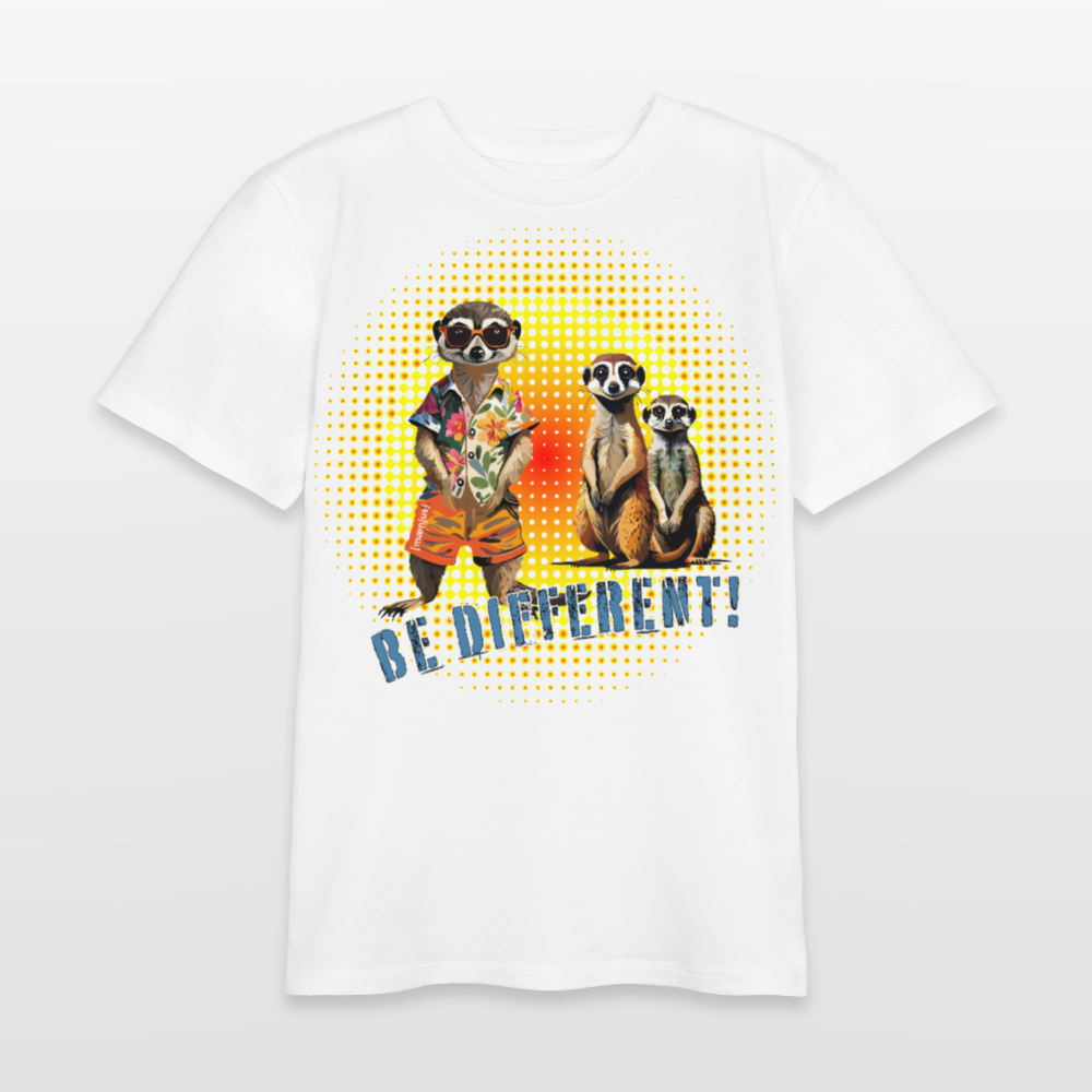 MNJS TEENS Bio T-Shirt mit BE DIFFERENT PRINT - Weiß