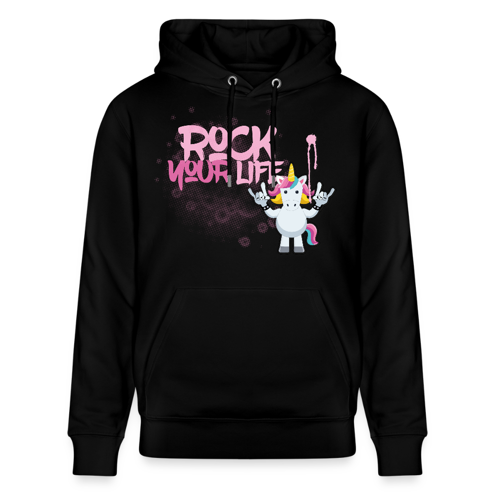 Unisex Hoodie mit ROCK YOUR LIFE PRINT - Schwarz