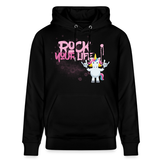 Unisex Hoodie mit ROCK YOUR LIFE PRINT - Schwarz