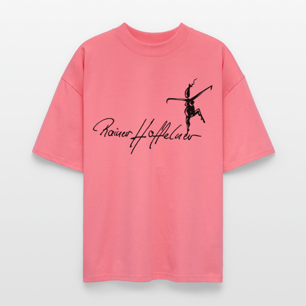 Oversized Unisex T-Shirt mit TUSCHEWEIBCHEN PRINT - Pink