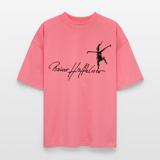 Oversized Unisex T-Shirt mit TUSCHEWEIBCHEN PRINT - Pink