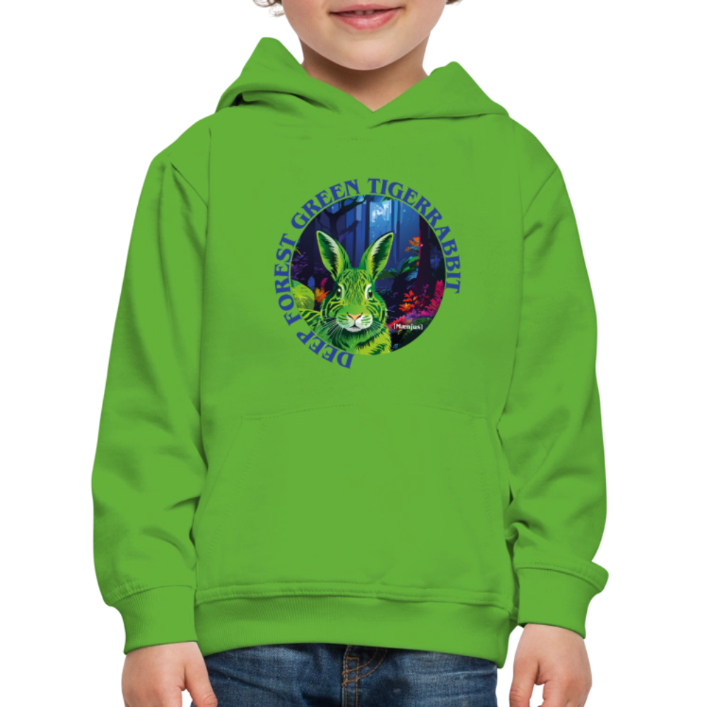 MNJS KIDS Premium Hoodie mit DEEP FOREST GREEN TIGERRABBIT PRINT - Hellgrün