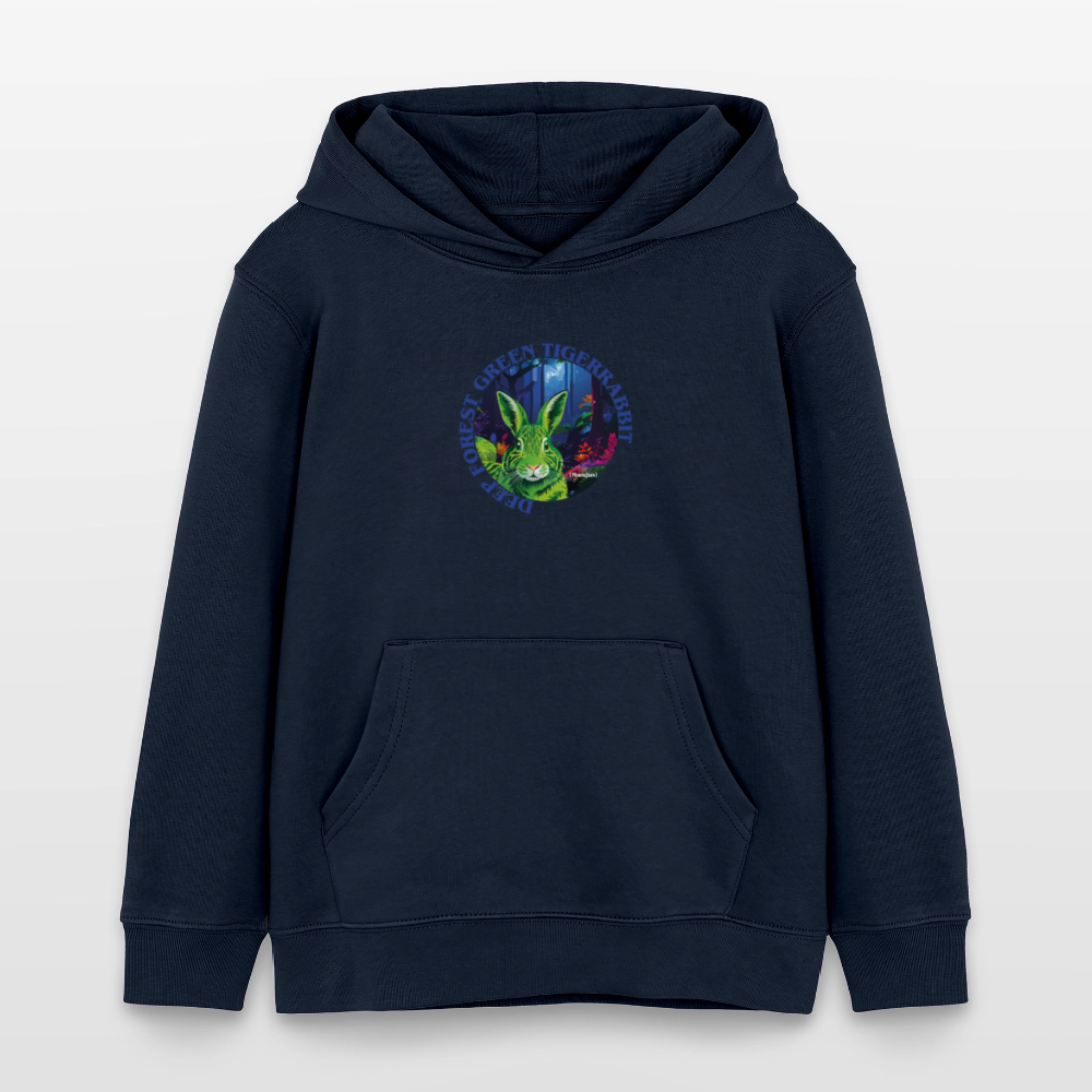 MNJS KIDS Bio-Hoodie mit DEEP FOREST GREEN TIGERRABBIT PRINT - Navy