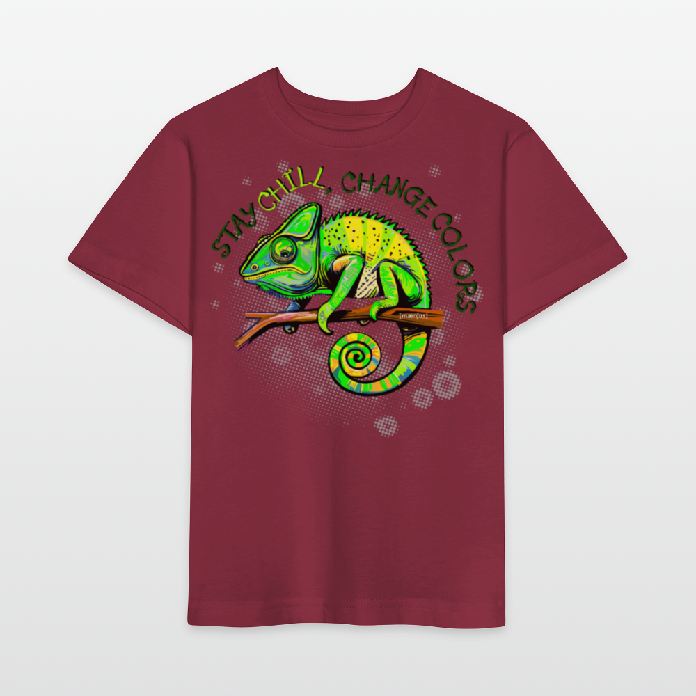 MNJS KIDS Bio T-Shirt mit CAMAELEON PRINT - Burgunderrot