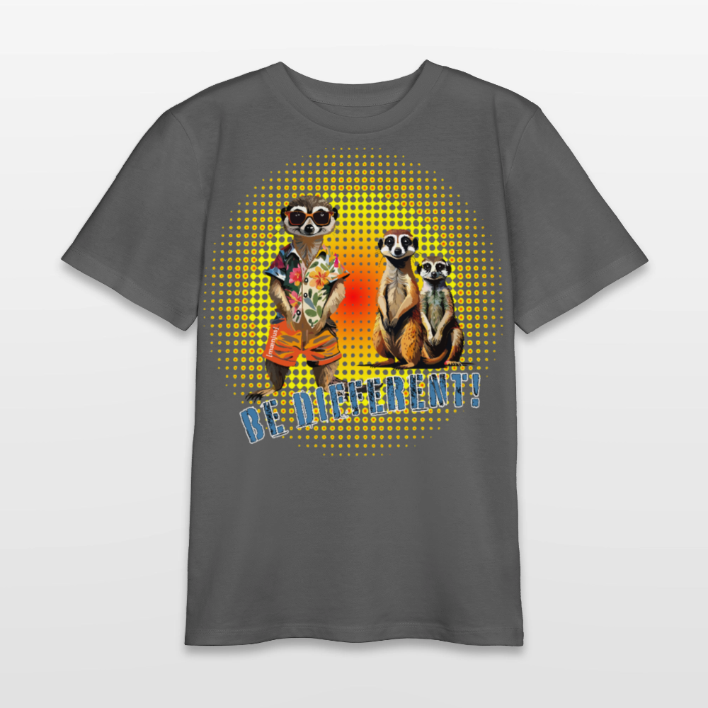 MNJS TEENS Bio T-Shirt mit BE DIFFERENT PRINT - Anthrazit