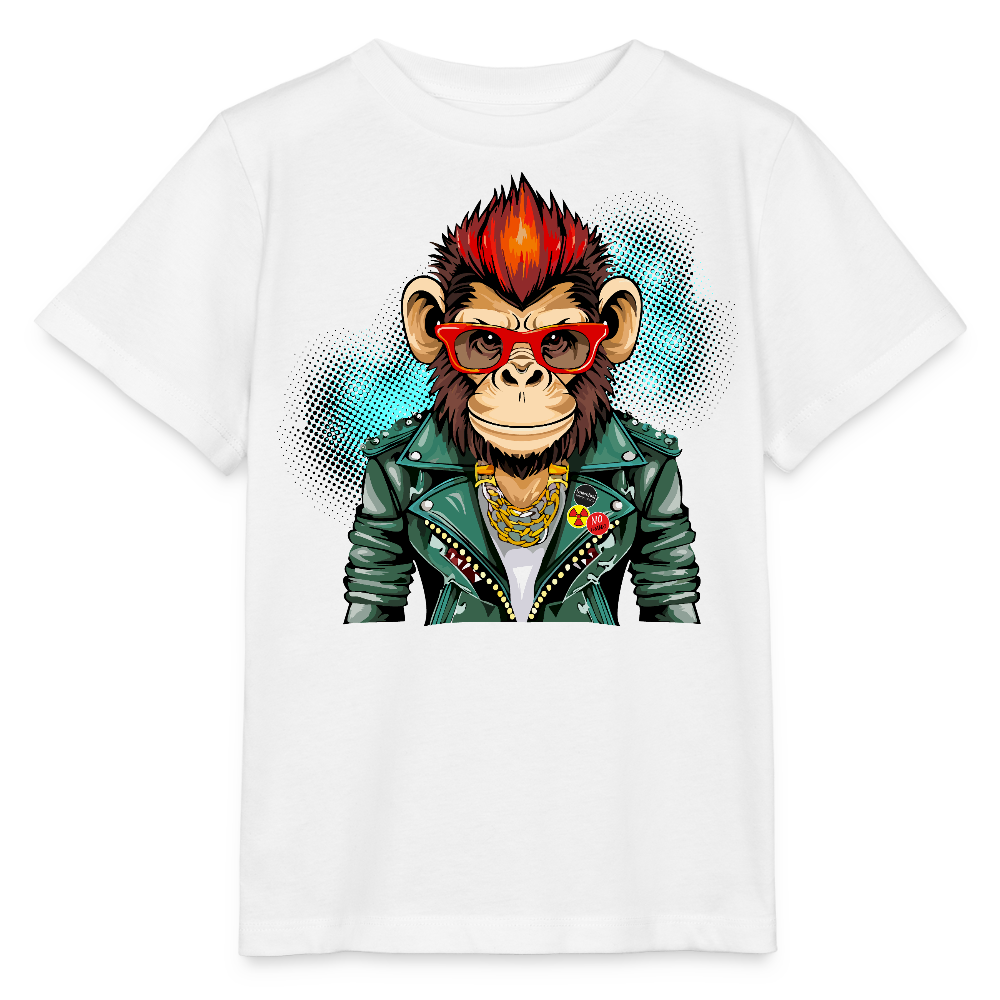 MNJS KIDS Bio T-Shirt mit MONKEY PRINT - Weiß