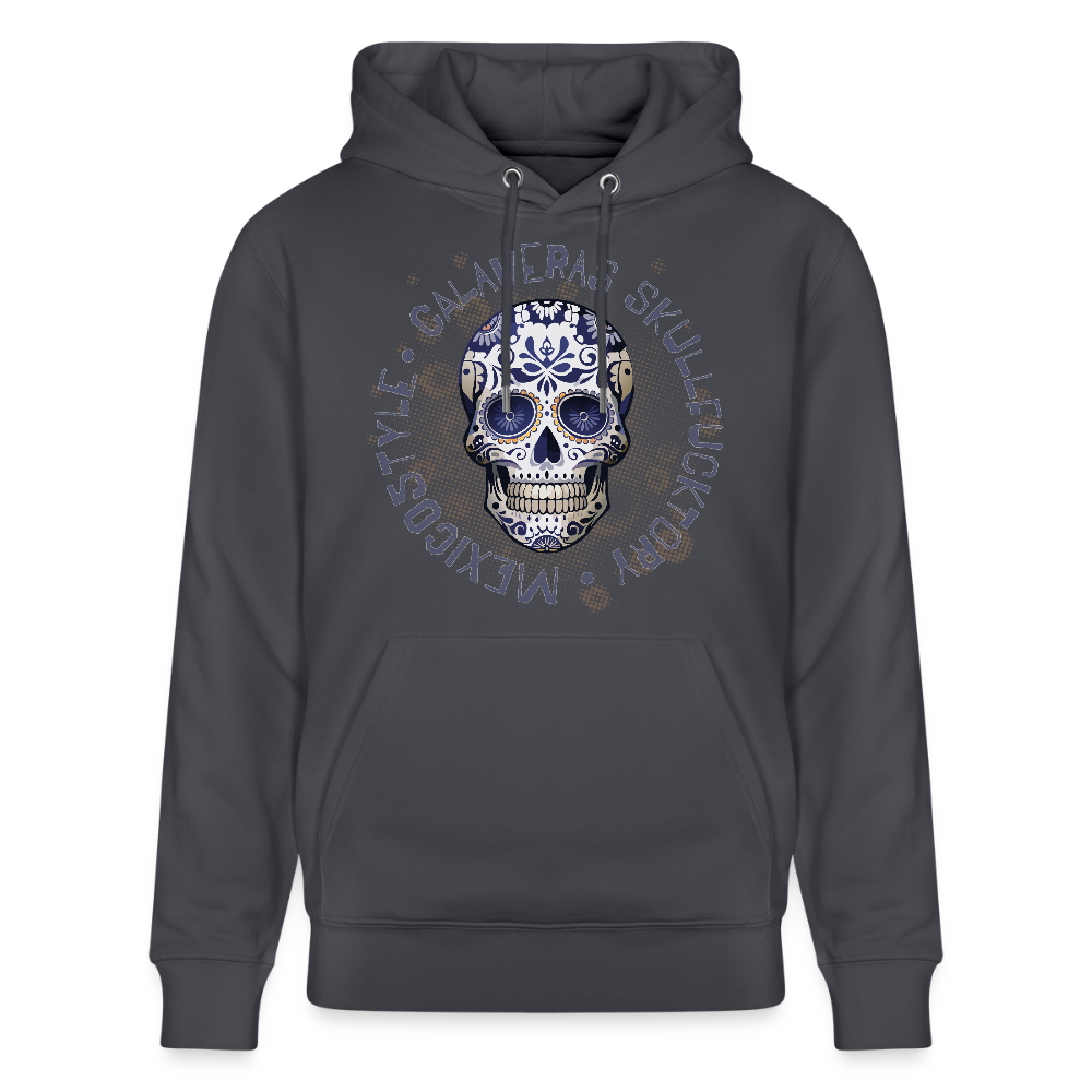 Unisex Hoodie mit CALAVERAS SKULL PRINT - Indigoblau