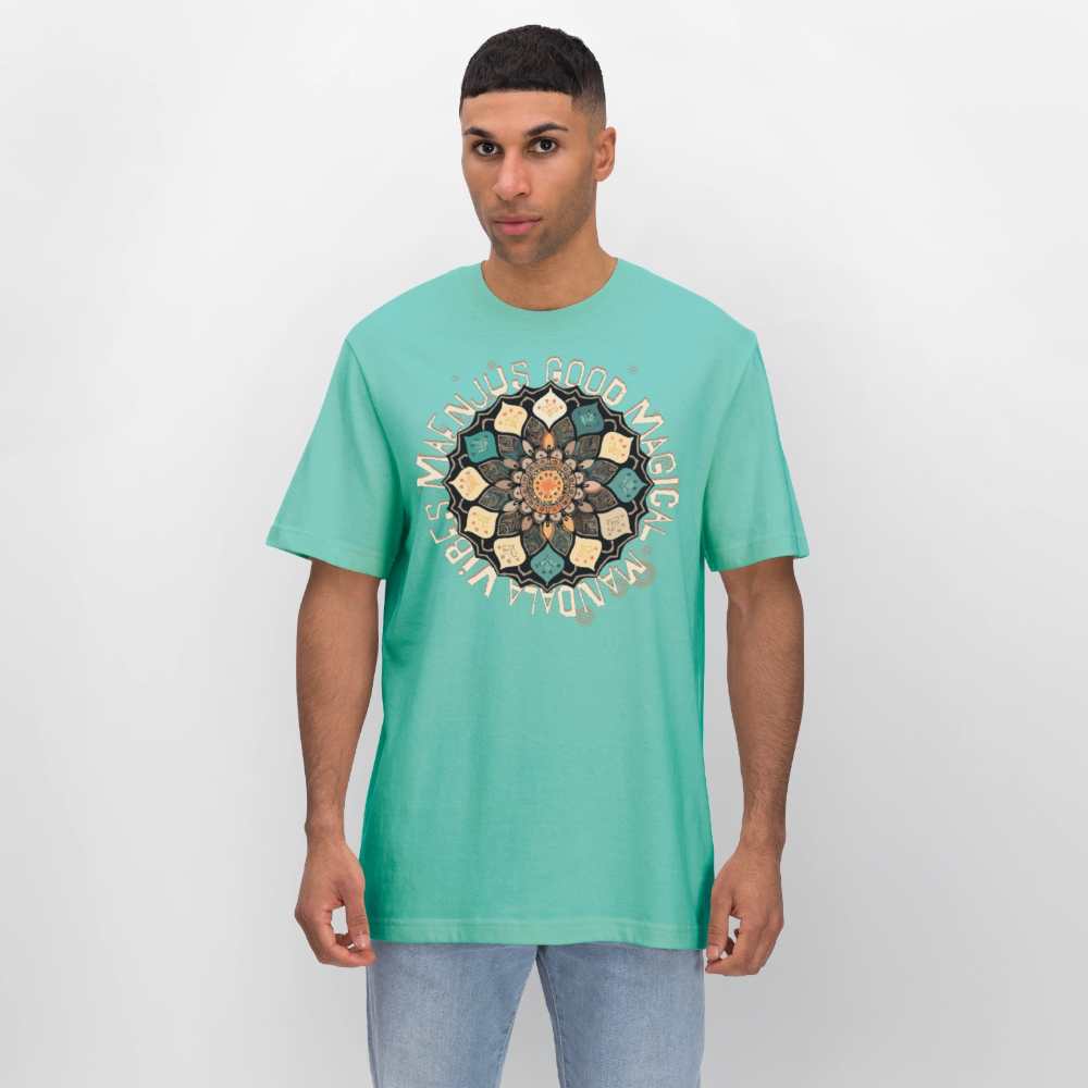 Unisex Bio-T-Shirt mit MANDALA VIBES PRINT - Poolblau