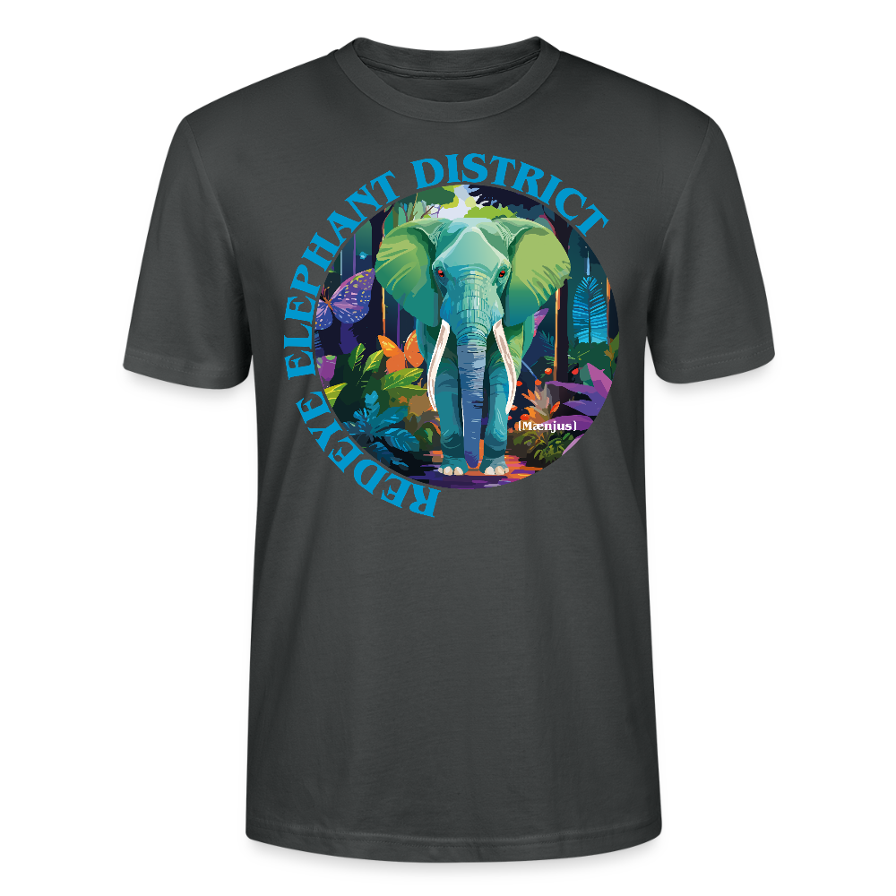 Unisex T-Shirt mit REDEYE ELEPHANT DISTRICT PRINT Vorderseite - Anthrazit