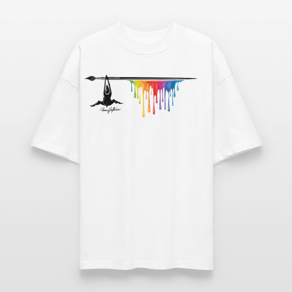 Oversized Unisex T-Shirt mit MÄNNLE PRINT - Weiß