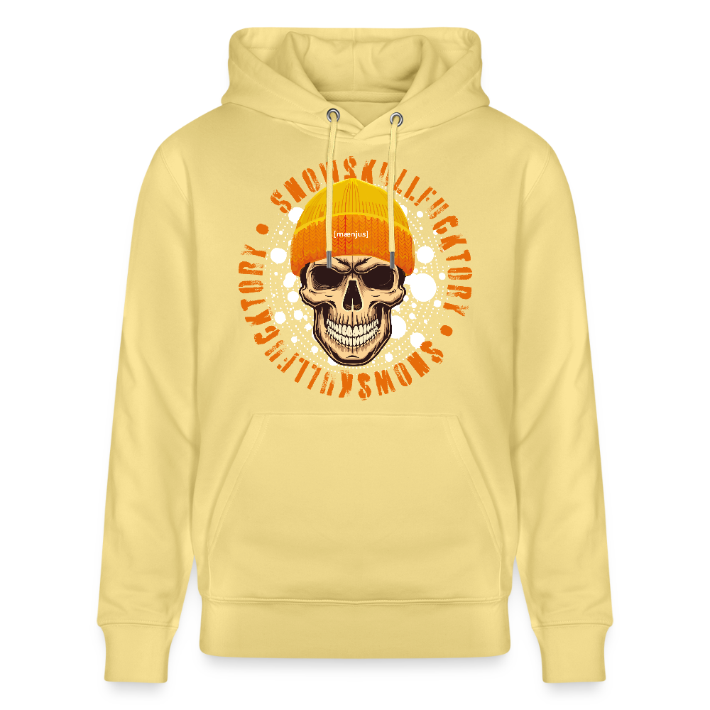 Unisex Bio-Hoodie mit SNOWSKULL FUCKTORY PRINT - Gelb Viva