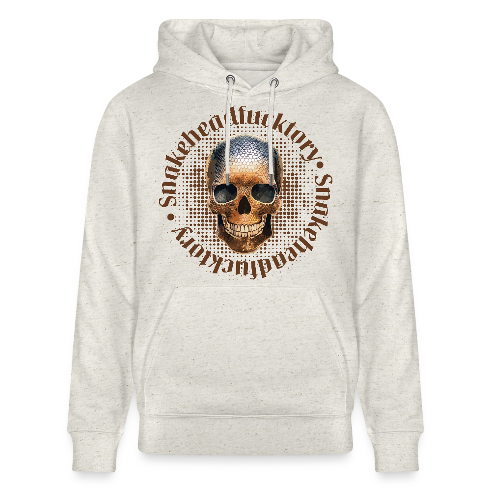 Unisex Hoodie mit SNAKEHEAD SKULL PRINT - Beige meliert