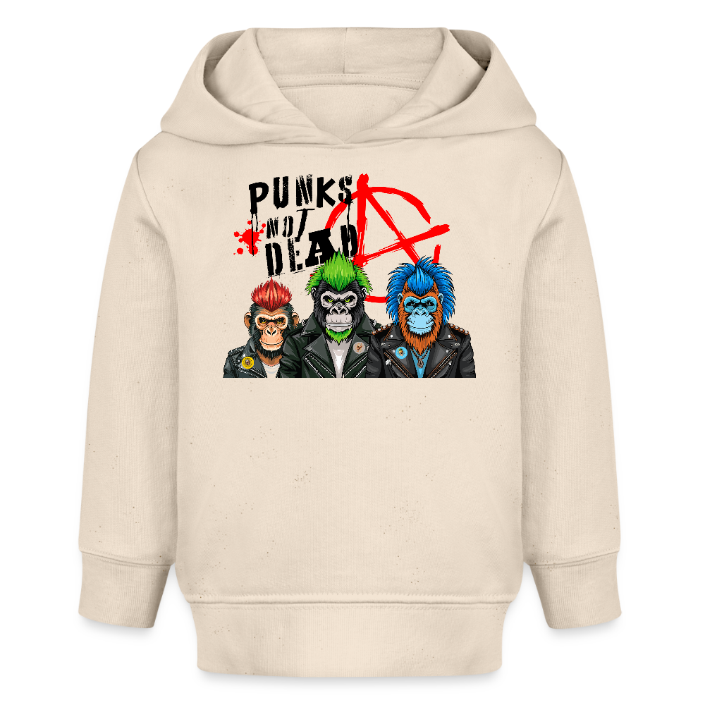 MNJS KIDS Bio Hoodie mit PUNKS NOT DEAD PRINT - Weißgrau