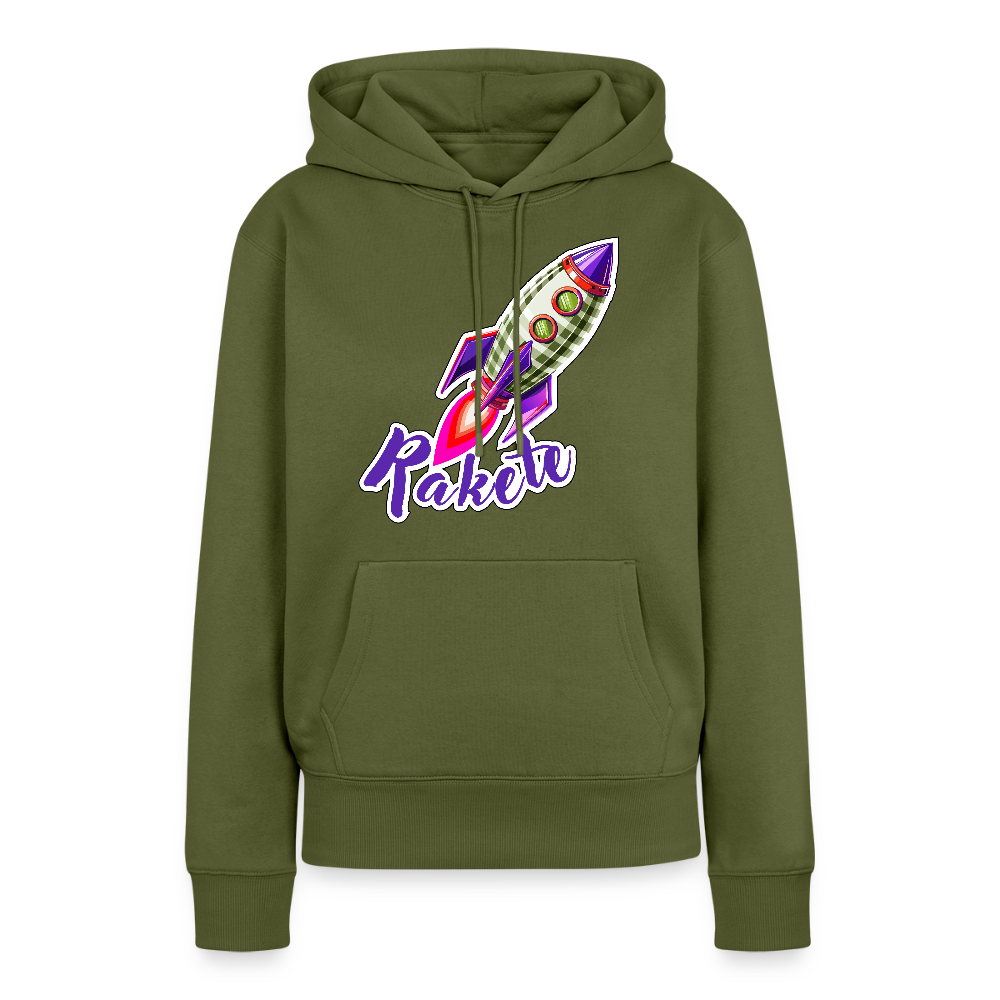Frauen Premium Hoodie mit RAKETE PRINT - Khaki