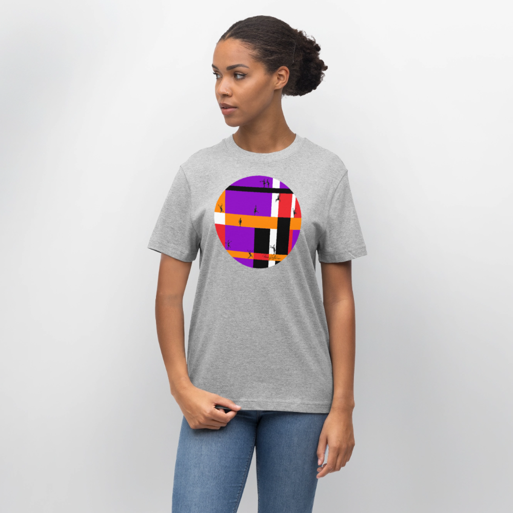 Relaxed Fit Unisex Bio-T-Shirt mit DYNAMIC FIELDS PRINT - Grau meliert