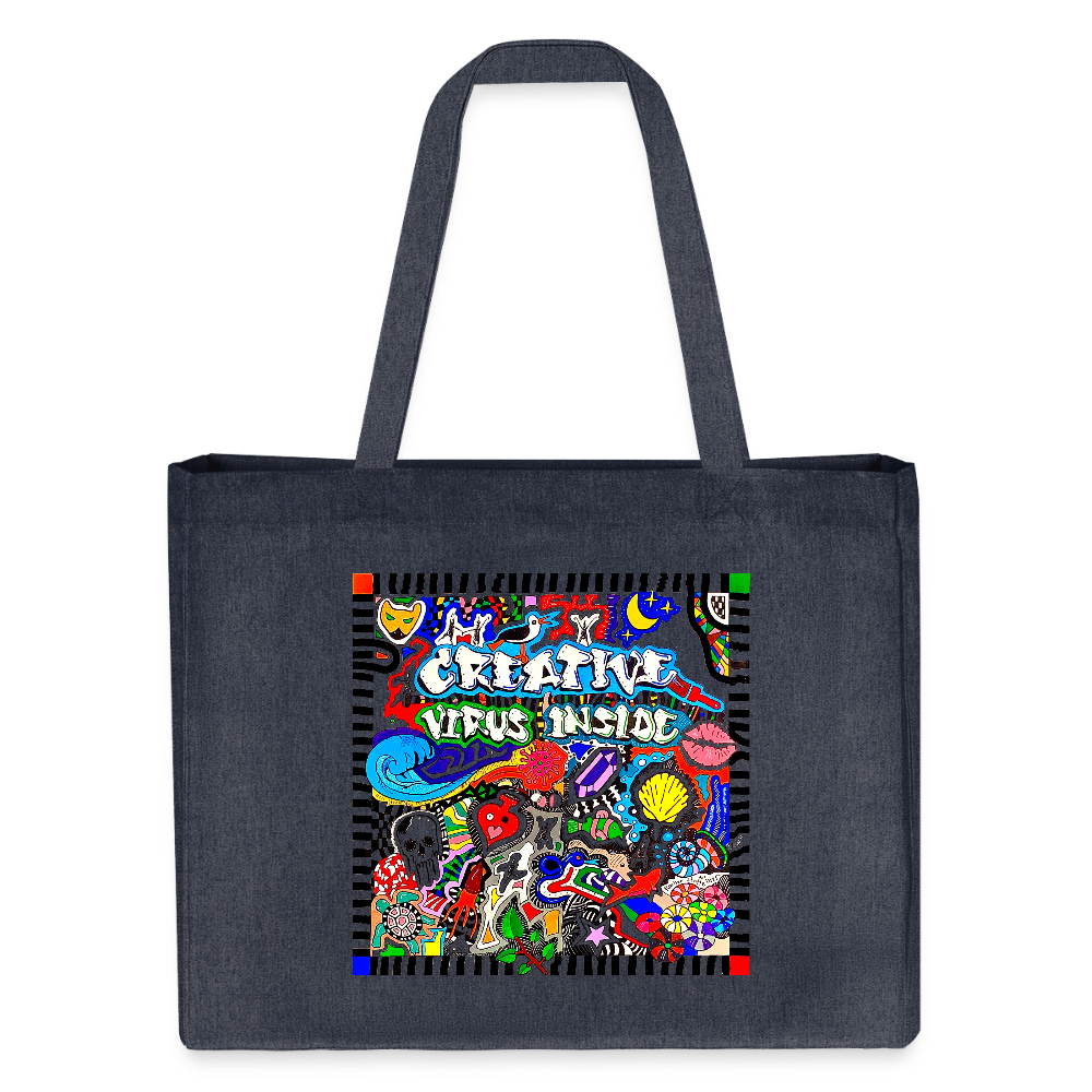 Recycelter Shopping Bag mit CREATIVE VIRUS INSIDE PRINT - midnight Blue