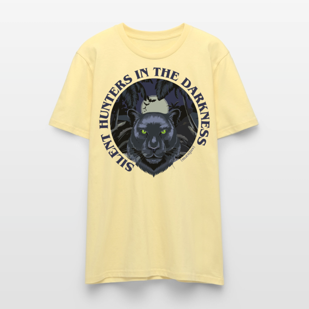Unisex T-Shirt mit SILENT HUNTERS IN THE DARKNESS PRINT Vorderseite - Creme