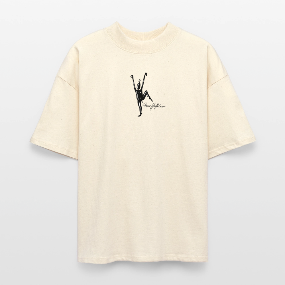 Oversized Unisex Bio T-Shirt mit TUSCHEMÄNNCHEN PRINT - Weißgrau