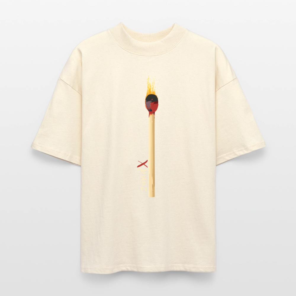 Oversized Unisex T-Shirt mit ZÜNDX PRINT - Weißgrau