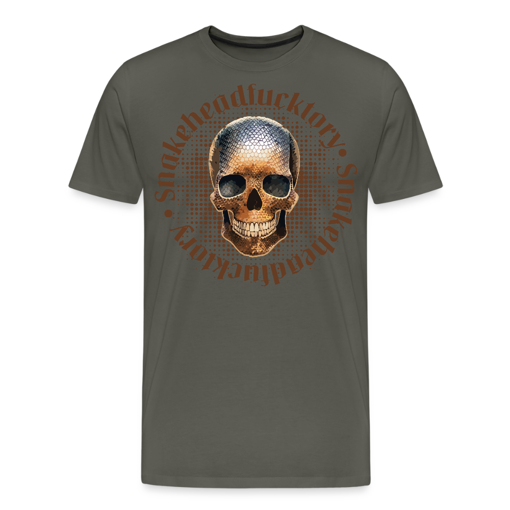 Männer Premium T-Shirt mit SNAKEHEAD SKULL PRINT - Asphalt