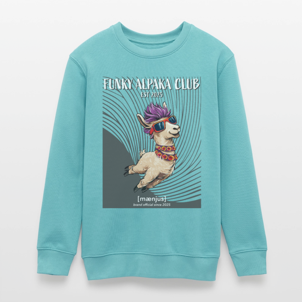 MNJS TEENS Bio Sweatshirt mit FUNKY ALPAKA CLUB PRINT - Pastelltürkis