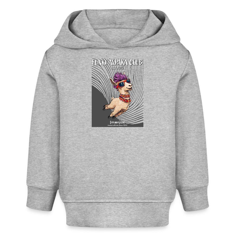 MNJS KIDS Bio Hoodie mit FUNKY ALPAKA CLUB PRINT - Grau meliert