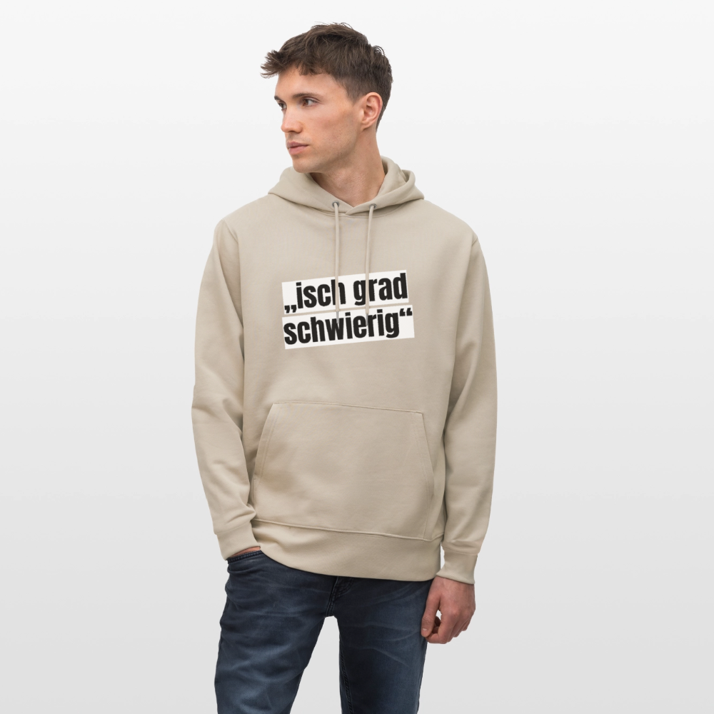 Unisex Hoodie mit ISCH GRAD SCHWIERIG PRINT - Beige