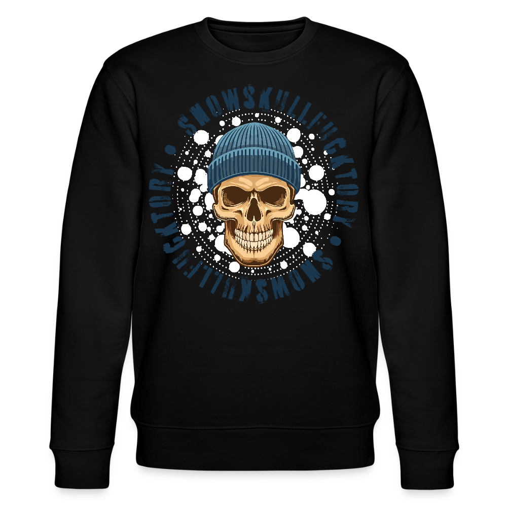 Unisex Bio-Sweatshirt mit SNOWSKULL PRINT - Schwarz