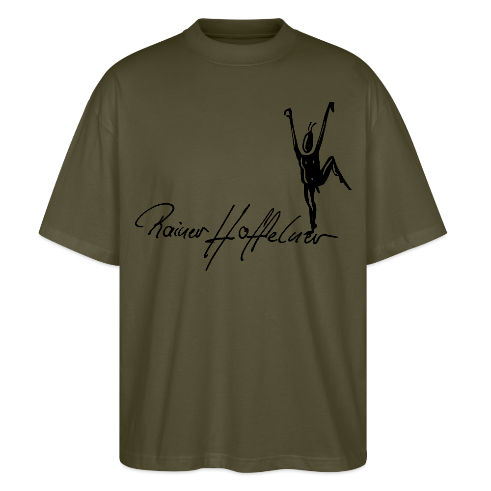 Oversized Unisex T-Shirt mit TUSCHEMÄNNCHEN PRINT - Khaki