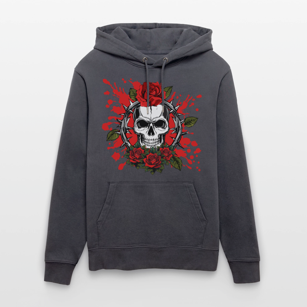 Unisex Hoodie mit ROSENSKULL PRINT - Indigoblau