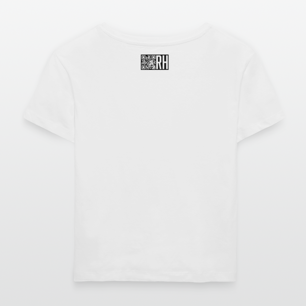 Relaxed Rundhals Frauen Bio-T-Shirt mit CREATIVE VIRUS INSIDE PRINT - Weiß