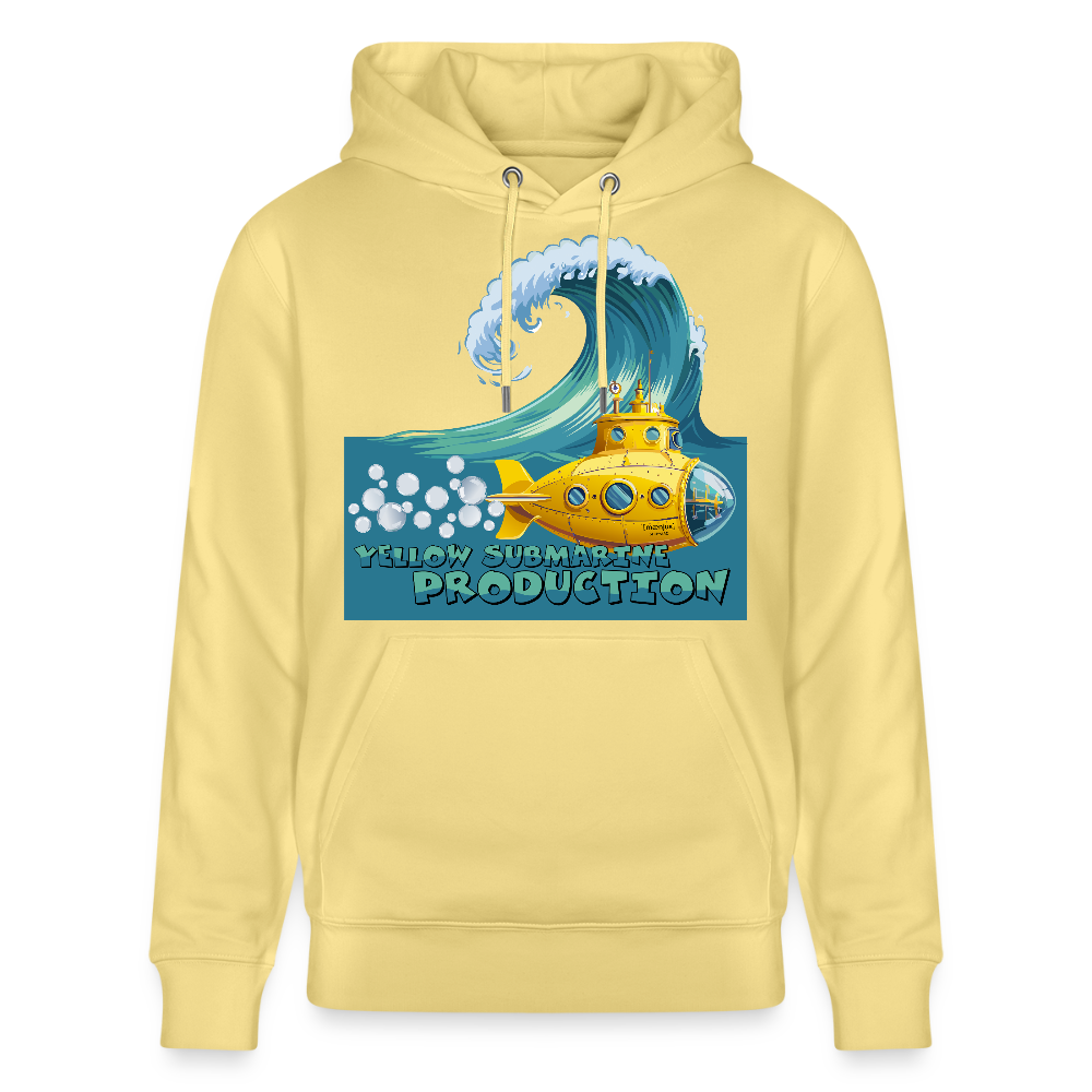 Unisex Bio-Hoodie mit YELLOW SUBMARINE PRODUCTION PRINT - Gelb Viva