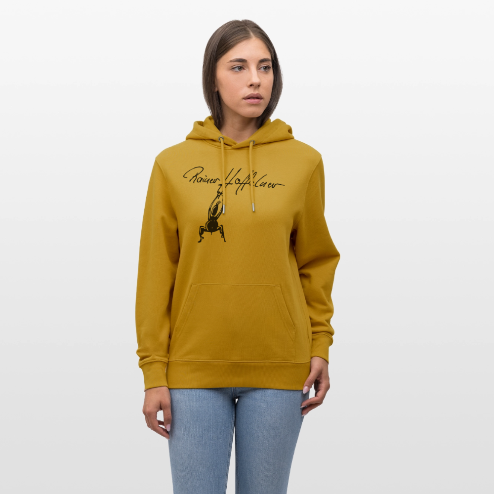 Unisex Bio-Hoodie mit TUSCHEMÄNNCHEN PRINT - Ocker