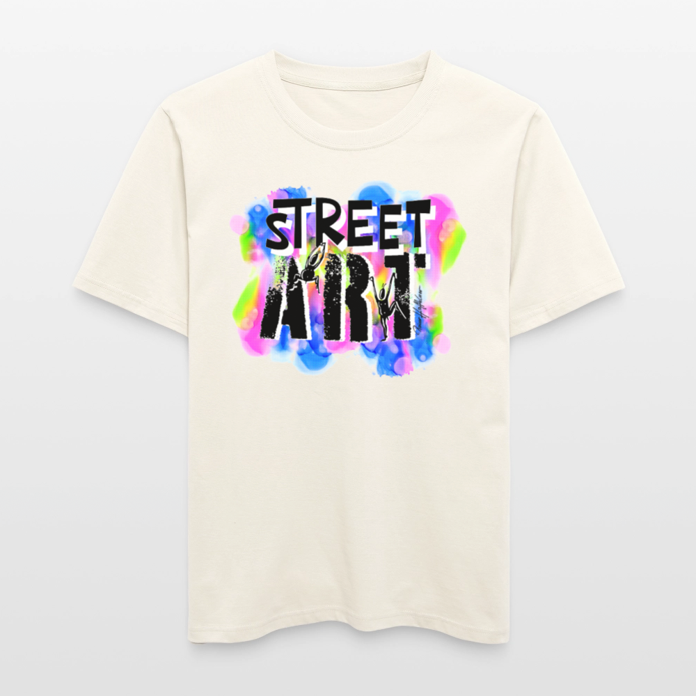 Unisex Bio-T-Shirt mit STREET ART PRINT - Naturweiß