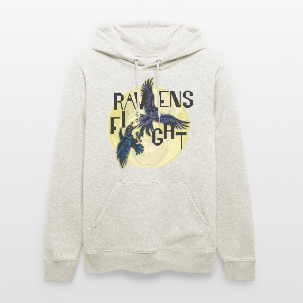 Unisex Hoodie mit RAVENS FIGHT PRINT - Beige meliert