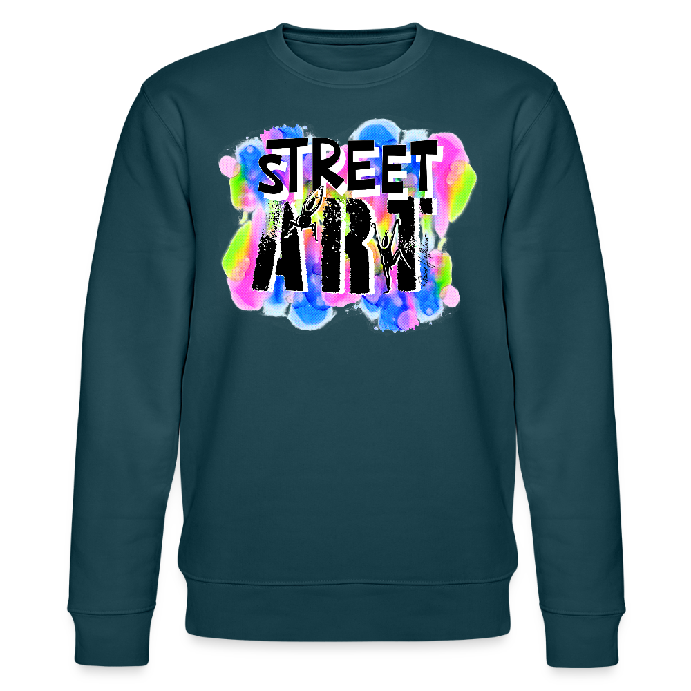 Unisex Bio-Sweatshirt mit STREET ART PRINT - Dunkles Petrol