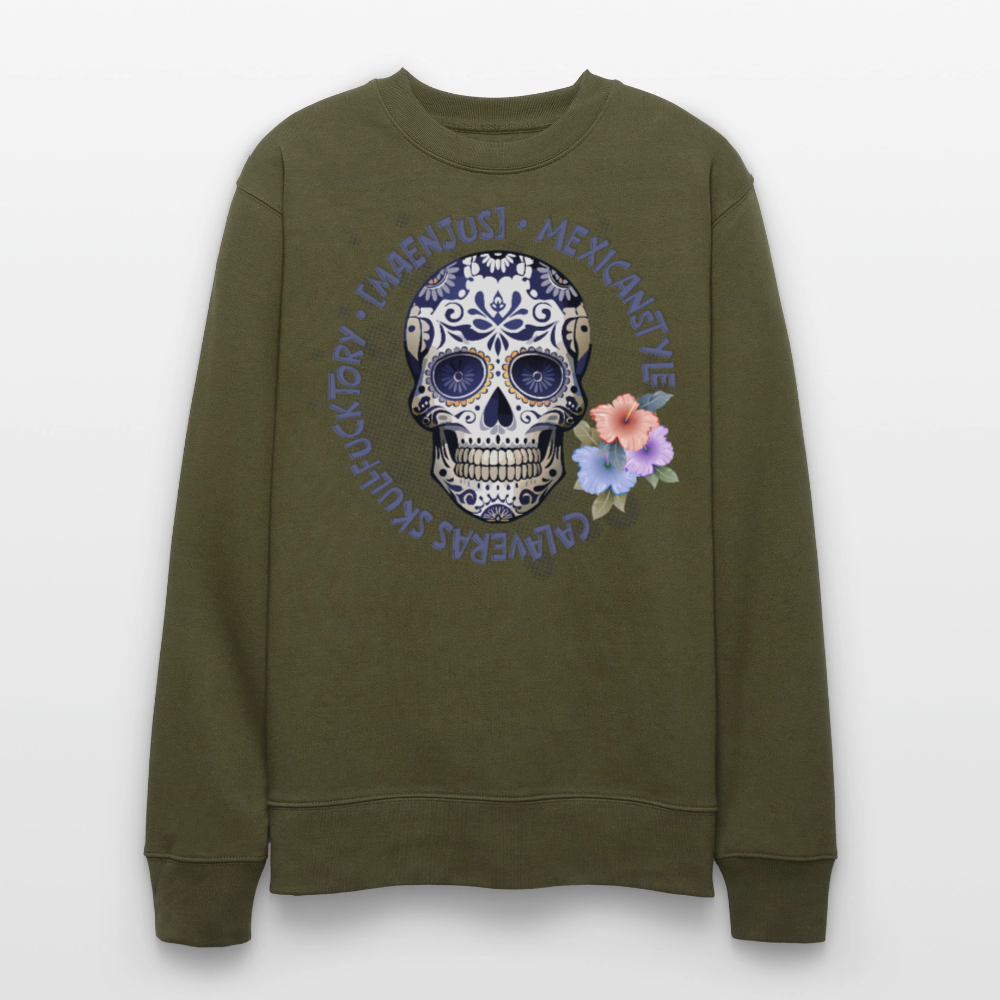 Unisex Bio-Sweatshirt mit MAENJUS MEXICANSTYLE PRINT - Khaki