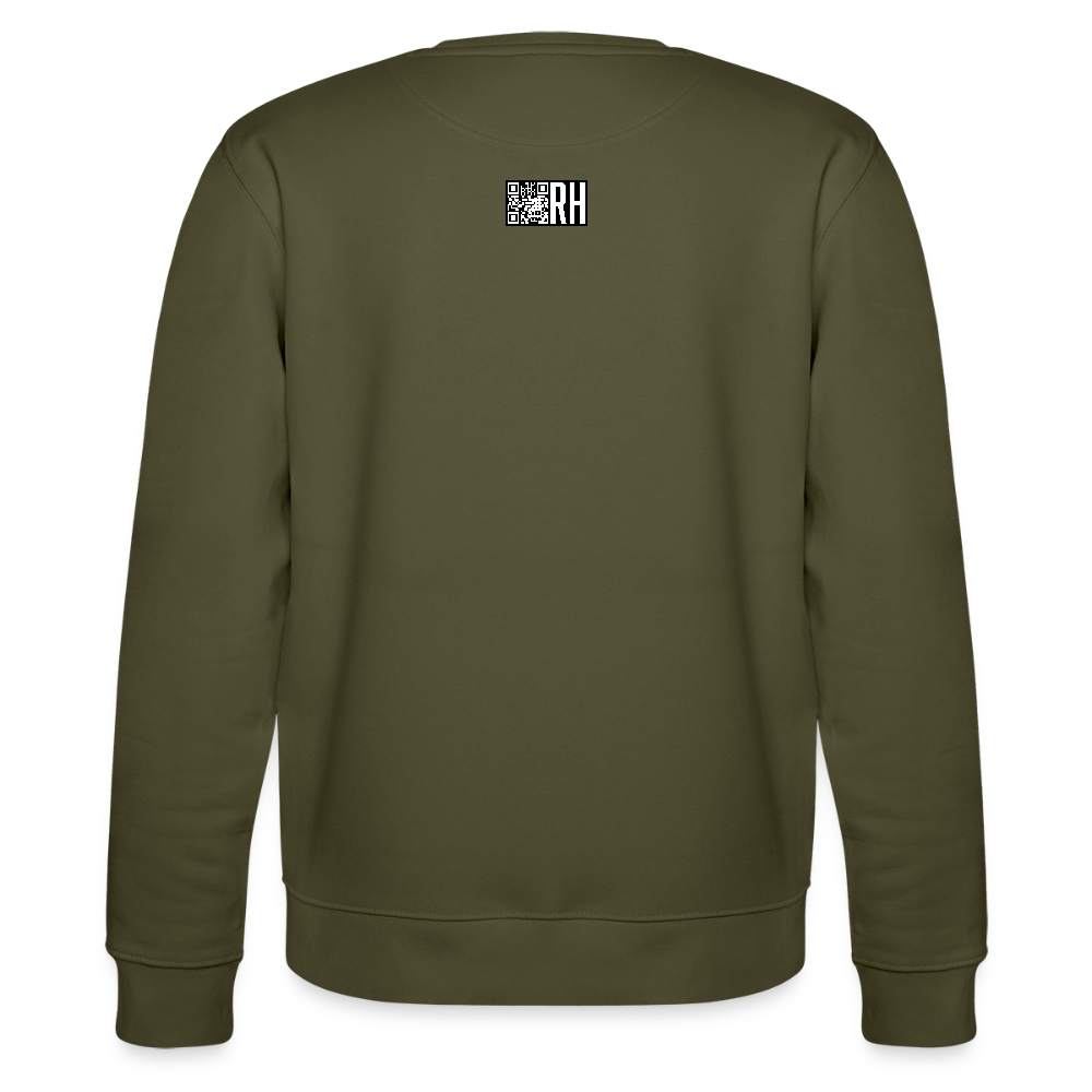 Unisex Bio-Sweatshirt mit ROSEN DIE LIEBE UND DER TOD HABEN DORNEN PRINT - Khaki