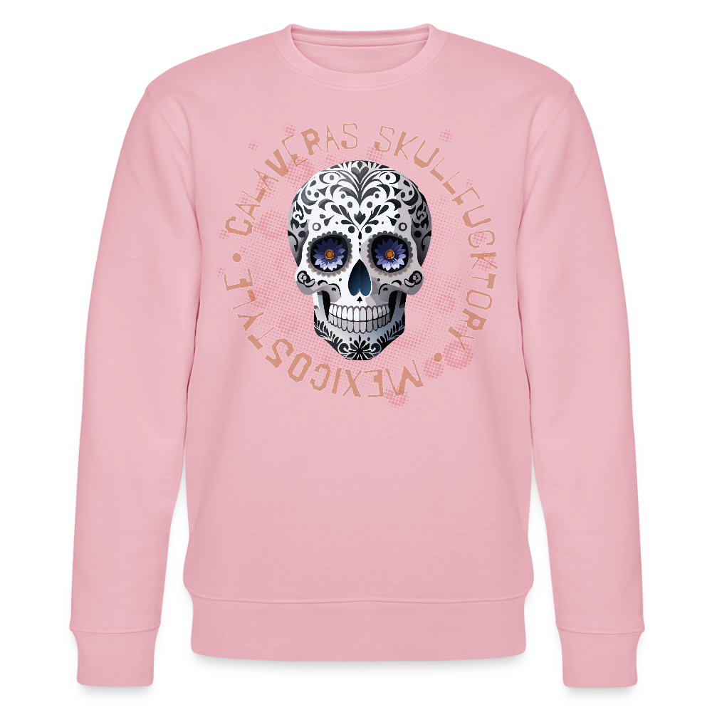 Unisex Bio-Sweatshirt mit CALAVERAS SKULL PRINT - Hellrosa